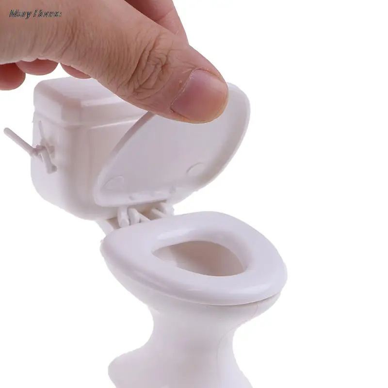 Accessories Vintage Dollhouse Furniture Bathroom Modeling White Toilet Doll House Miniature Baby Pretend Toys