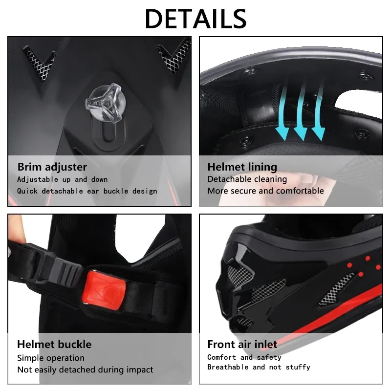 Шлем Мотокросс DOT для мужчин и женщин Классический мотоциклетный шлем езды по