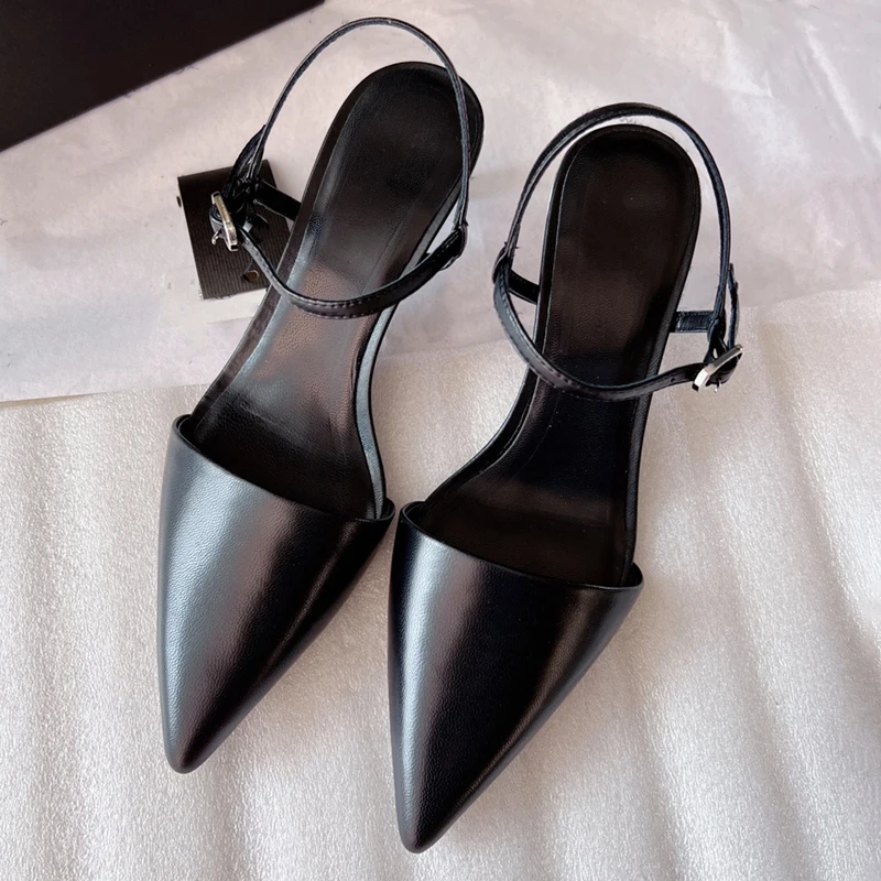 

Женские туфли Moirnc Dutti, летние новые темпераментные туфли с острым носком на высоком каблуке, кожаные сандалии Muller