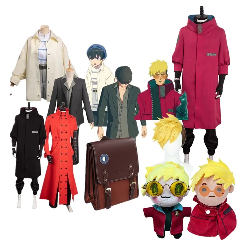 

Vash the Stampede Cosplay Costume TRIGUN STAMPEDE Meryl Stryfe Wolfwood Millions Knives Coat Halloween Disguise Carnival Outfits