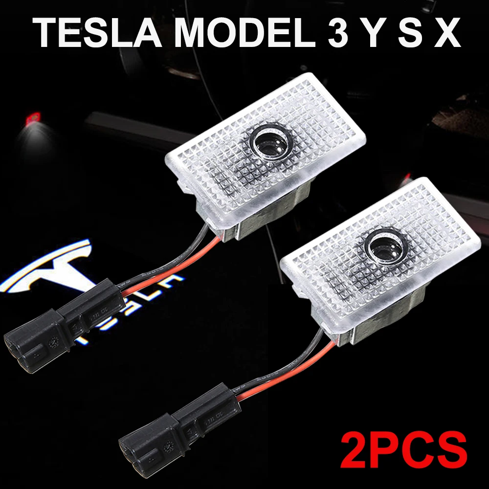 

Car Door LED Puddle Lights For Tesla Model 3 Y S X Welcome Lamp Logo Projector Brighter Emblem Image Projection Accessories