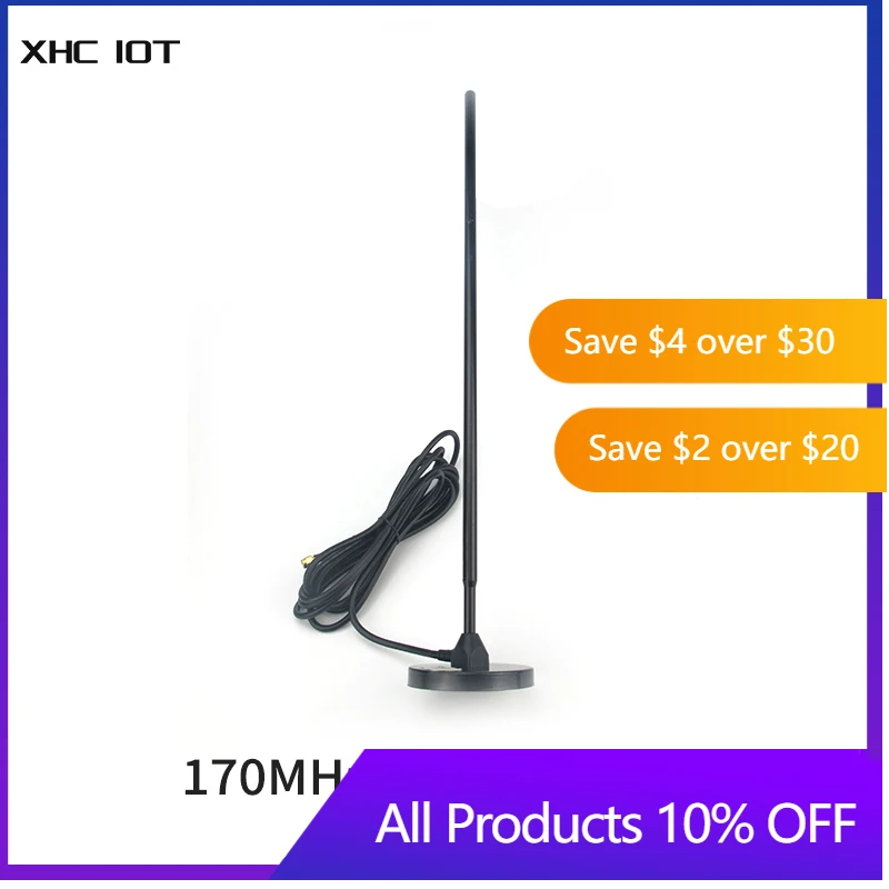 

170MHz WIFI Antenna High Gain 3m Feeder 5dBi XHCIOT TX170-TB-300 Magnetic Sucker External Cable Outdoor Omnidirectional Aerial