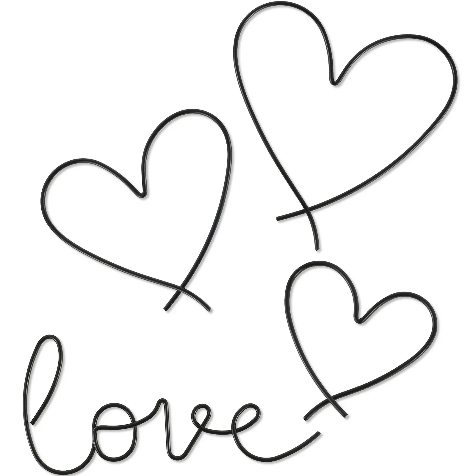 

4 шт., металлические настенные украшения в виде сердца с надписью «Love»