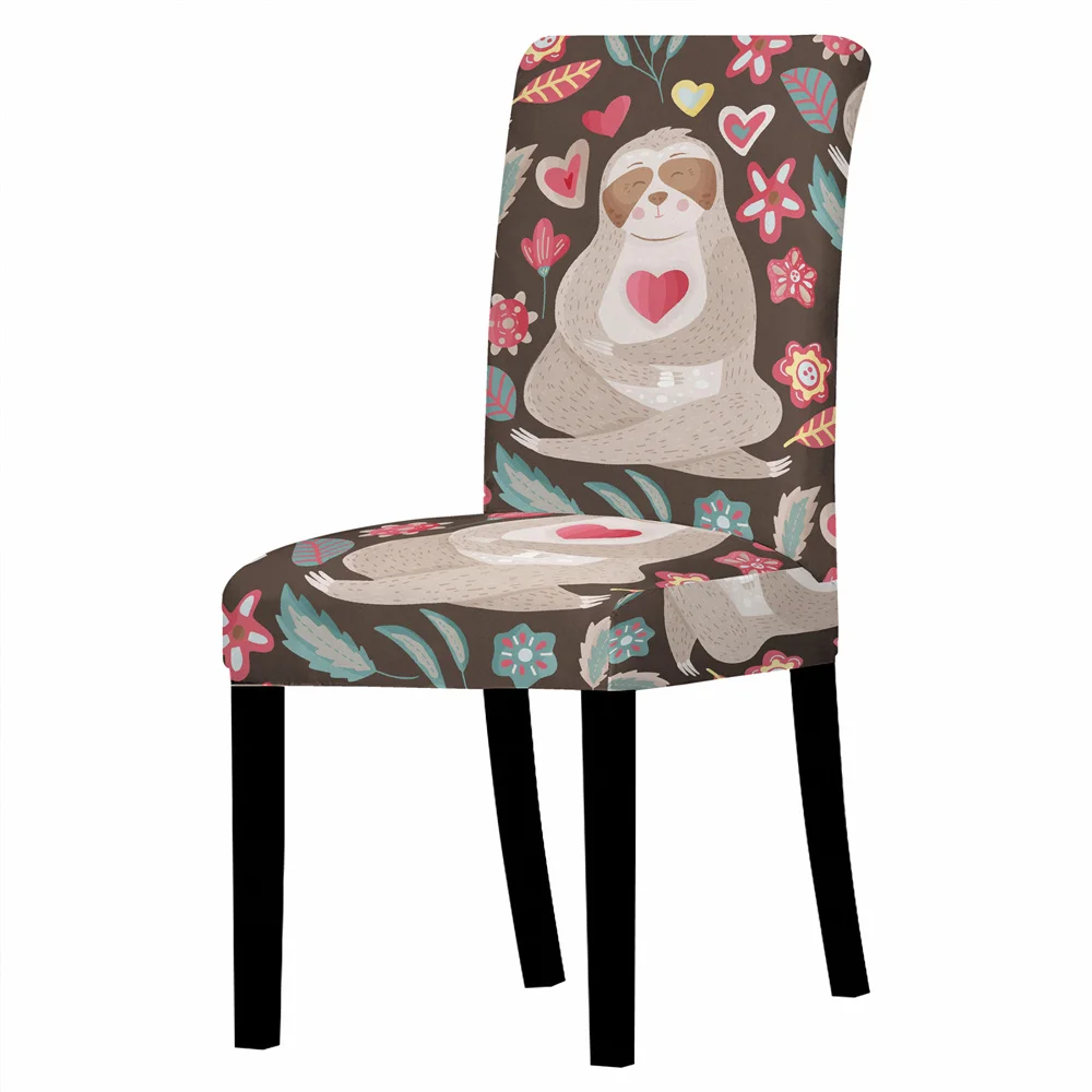 

Cute Sloth Print Home Decor Chair Cover Removable Anti-dirty Dustproof Stretch Chair Cover Chairs for Bedroom Dining Chairs Home