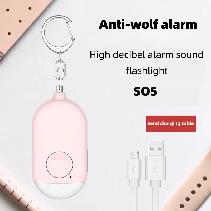 

LED Torch Lighting 130dB Safety Personal Self Defense Alarm Rechargeable Suitable for Women, Children, Elderly