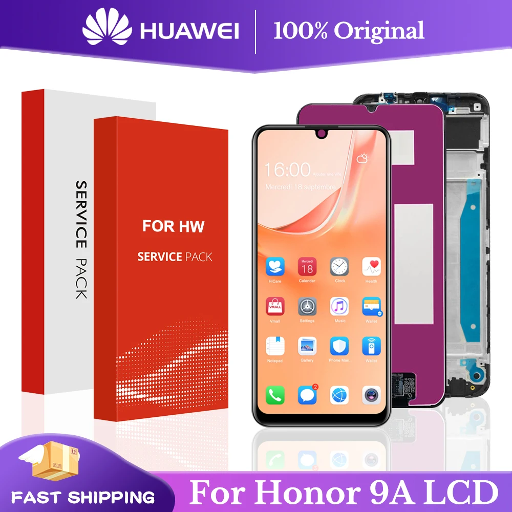 

Оригинальный ЖК-дисплей 6,3 ''для Huawei Honor 9A, сенсорный экран без битых пикселей, протестированный экран для замены, нет ЖК-дисплея для Huawei Honor 9 A