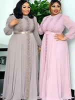muslim dresses for women fashion kaftan boubou chiffon dress butterfly print long sleeve ankara dashiki party gown abaya vestido