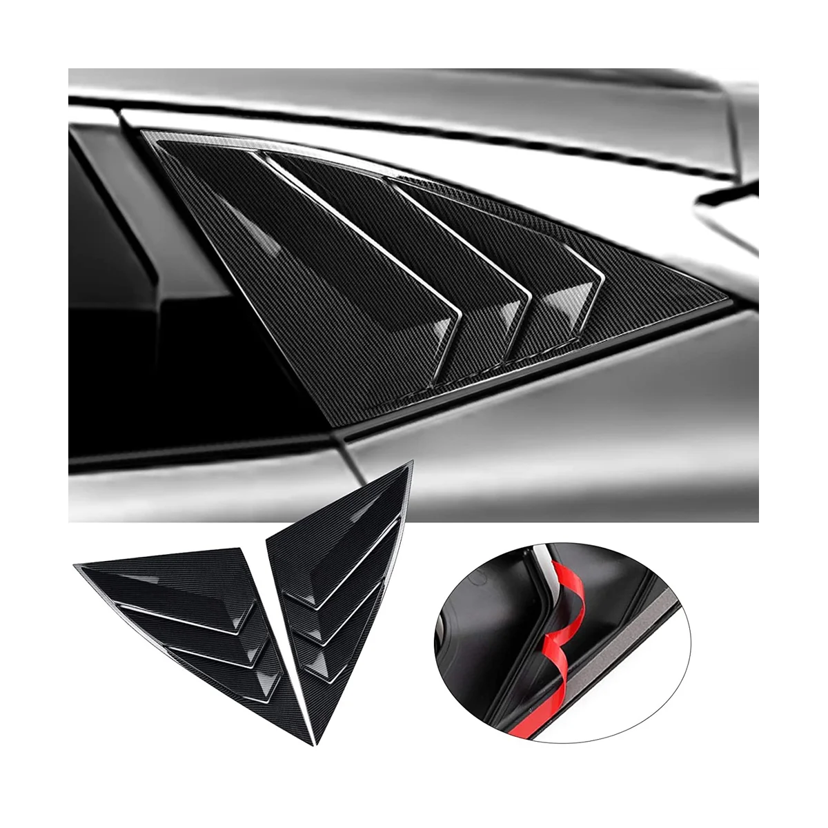 

For Hyundai Tucson 2021-2023 Rear Side Window Louvers Triangular Window Glass Blinds Accessories - ABS Carbon Fiber