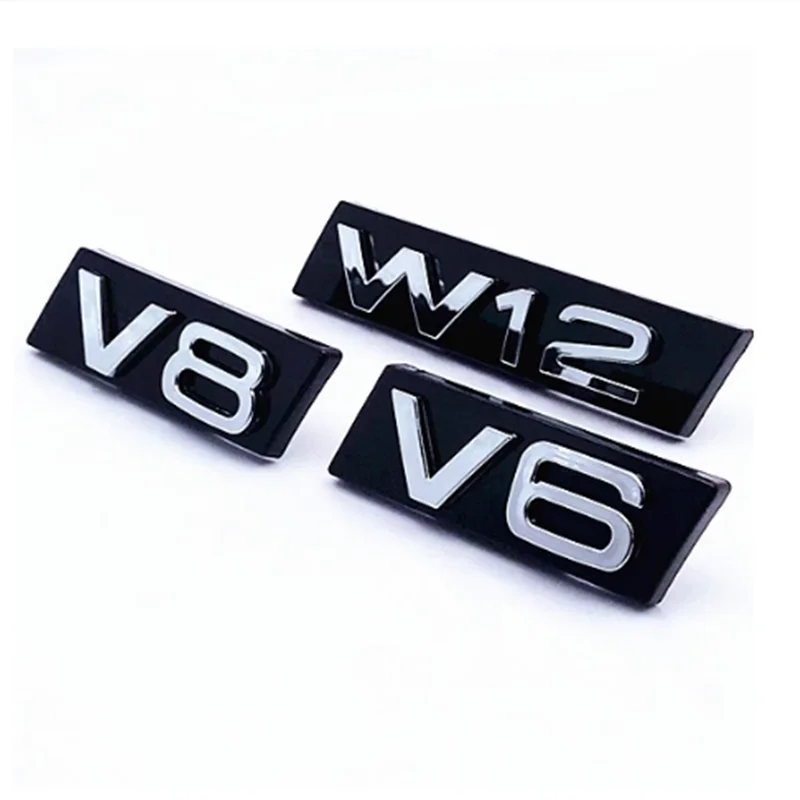 

Car Grills V6 V8 W12 Badge Emblem Sticker Grille Decals For Audi A3 A4 A5 A6 A7 A8 Q3 Audi Sticker Car Modification Accessories