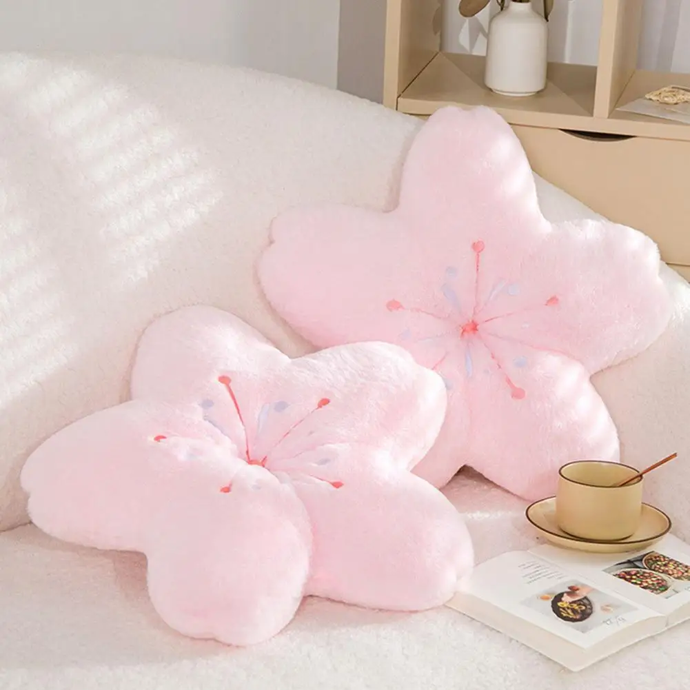 

Новая розовая плюшевая подушка Сакура 45 см, искусственная плюшевая подушка, коврик, Реалистичная мягкая подушка с цветком вишни, реквизит, плюшевая подушка