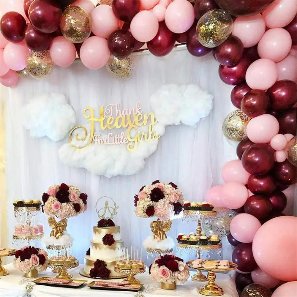 

Party Supplies Wine Red Latex Balloon Set Creative Diy Confetti Balloon Balloons Decoration Set Balloon Arch Garland Kit Ballon
