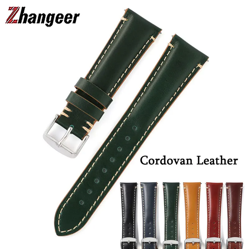 Скидка Ремешок кожаный Cordovan для часов Longines HydroConquest, Универсальный сменный Браслет для наручных часов, 20 мм 22 мм 24 мм