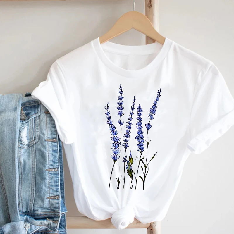 

Summer floral print Women street Wear Style fashion T-shirt women casual T-shirt