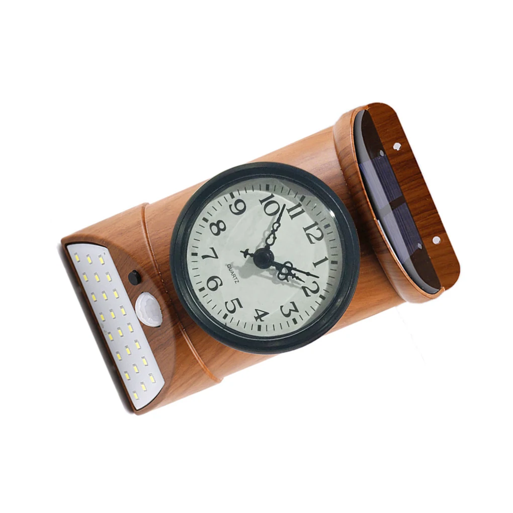 

Solar Motion Lights with Clock LED Clock Energy-saving Lightweight Induction Lamp Door Backyard Steps Garage black