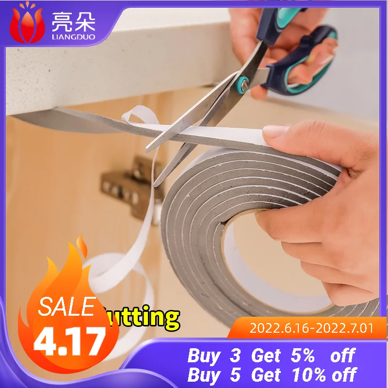 

5M Self-adhesive Door And Window Sealing Strip Dust And Insect Proof Weatherstrips EVA Acoustic Foam Home Anti-collision Tape