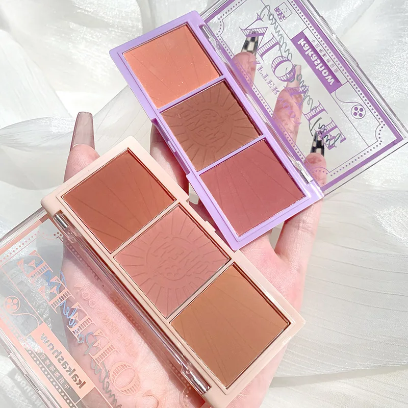

Korean Makeup Blush Blush Contour Palette Matte 3colors Kit Makeup Contouring Peach Blush Face Makeup Blush Pallete