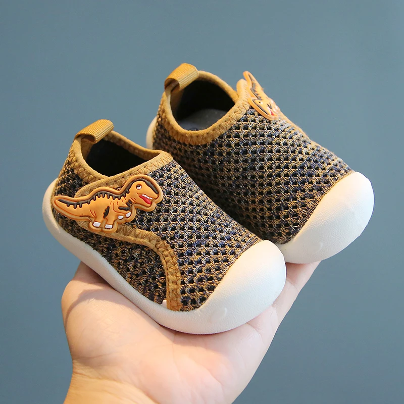 Infant Toddler Shoes Spring Autumn Baby Girls First Walkers Shoes Kids Breathable Soft Sole Cartoon Dinosaur Boys Casual Shoes