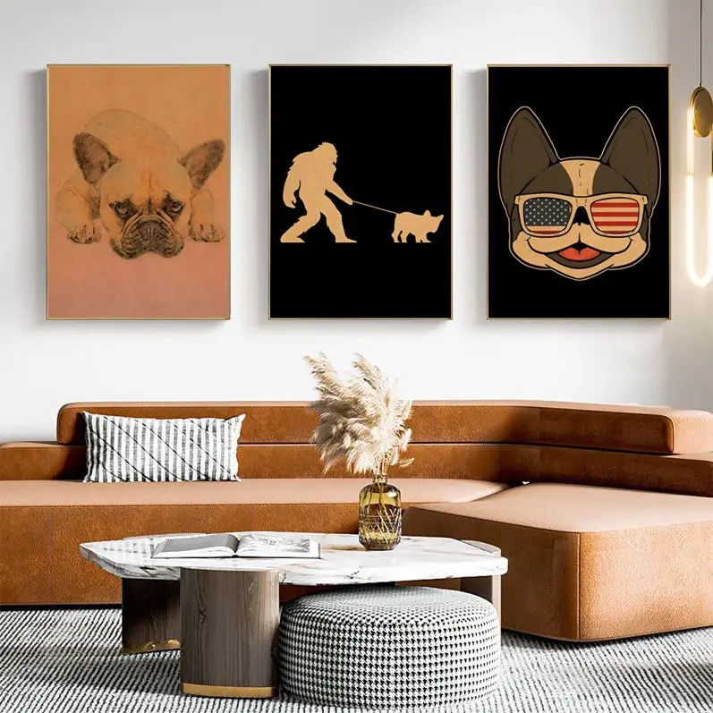 

Bulldog Movie Posters Kraft Paper Sticker Home Bar Cafe Decor Art Wall Stickers