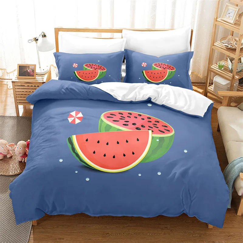 

Microfiber Comforter Cover For Kids Teen Room Decor Birthday Present Cartoon Fruit Duvet Cover Tropical Avocado King Bedding Set