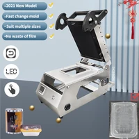 manual tray sealer packaging machine plastic food container sealing meal table top heat tray small packing machine