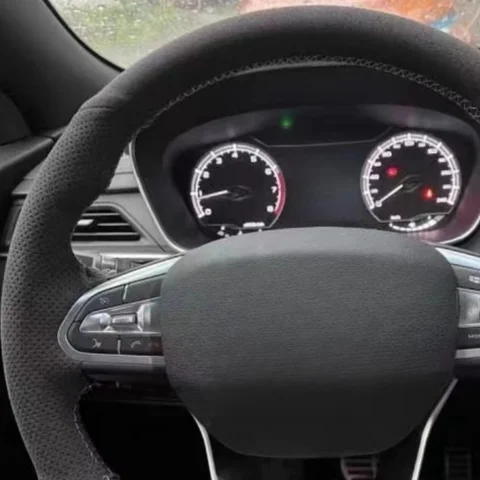 Для Geely Emgrand S Seely Preface/Star Zone 2017-2021 индивидуальный плетеный чехол на руль автомобиля, ручное шитье, замшевая кожа