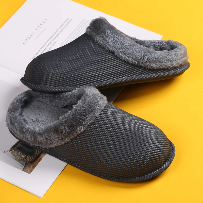 Winter Slippers Women Men Sandals 2022 Casual Waterproof Cotton Shoes Soft Bottom Warm Slides EVA Anti-Slip Plush Home Slipper