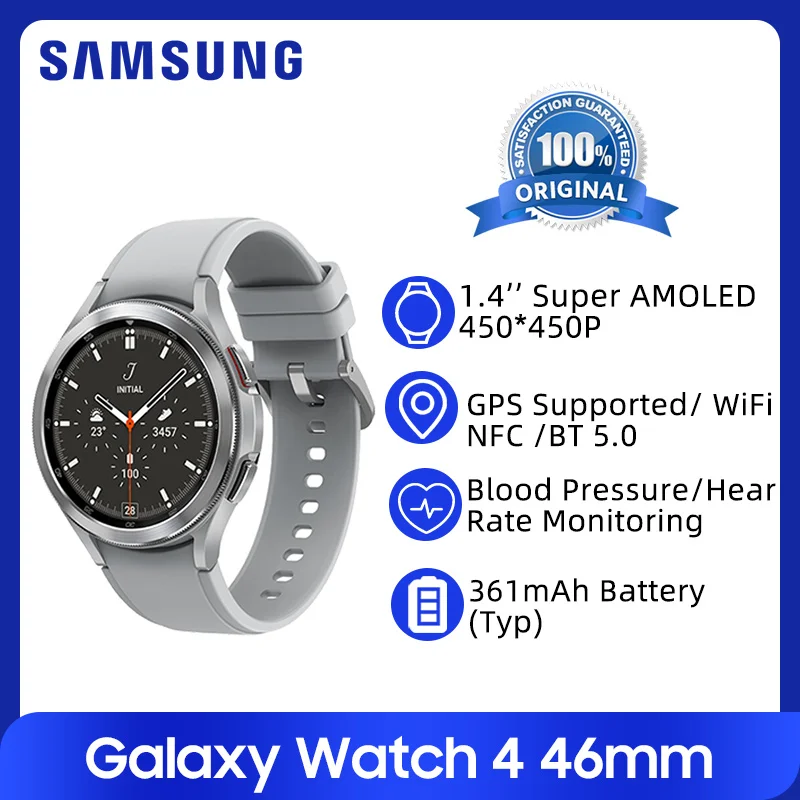 Смарт-часы Samsung Galaxy Watch 4 Classic 46 мм R890 R895 1 дюйма Super AMOLED измерение пульса и уровня