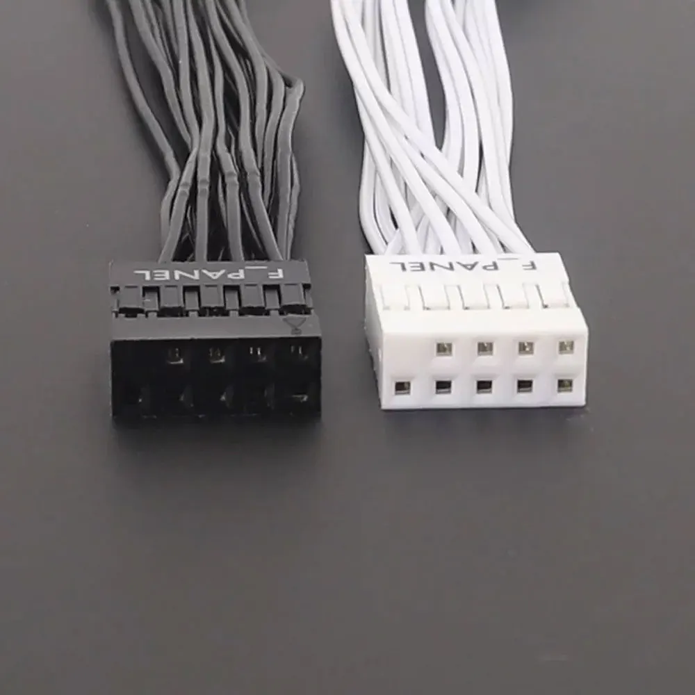 Фото Кабель-удлинитель Angitu MB 9Pin F_PANEL Splitter Switch Jumper, черно-белый, 9-контактный, 2xMale-Female, для компьютера, с контролем включения/выключения питания №3