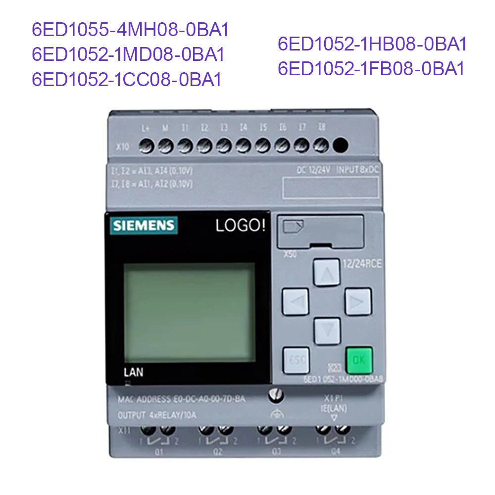 

LOGO 8 8.3 PLC Logic Module Display Ethernet Web 12 24 230 CE RCE 6ED1052-1MD08-0BA1 1FB08 1CC08 1HB08 6ED10521MD080BA1