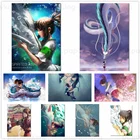 Классическая японская аниме алмазная живопись, полное алмазное искусство стразы, Набор для вышивки крестиком, украшение для дома