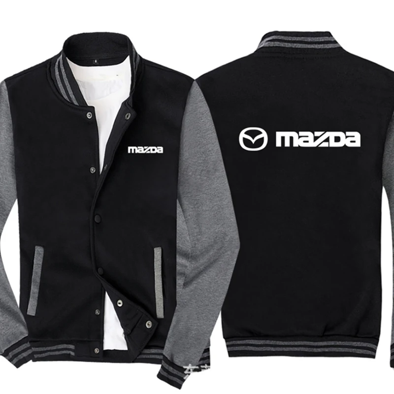 

Männer Baseball uniform für MAZDA Auto Logo Print Lässige Hip Hop Harajuku Warme Sweatshirts Herren Baseball Jacke Slim