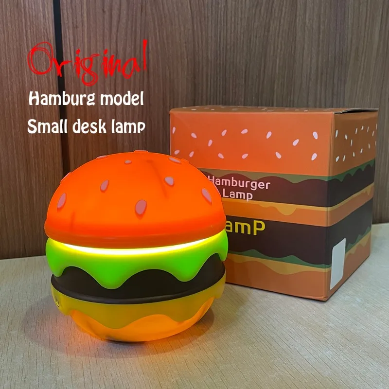 

Creative American hamburger style retractable rechargeable LED table lamp atmosphere lamp home decor bedroom bedside nightlight