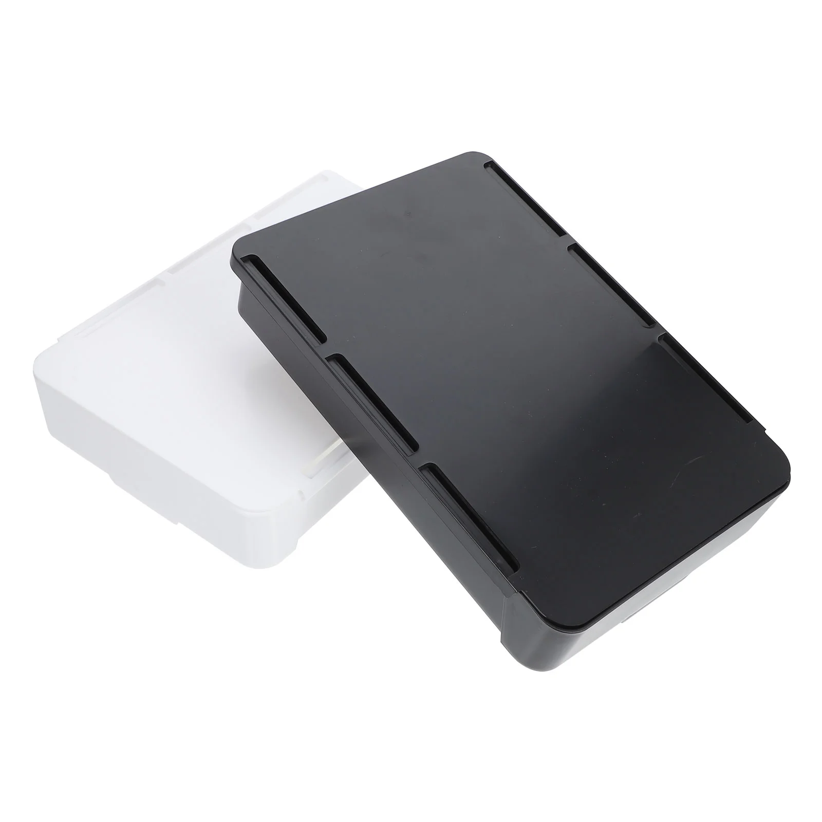 

2pcs Adhesive Storage Box Under Desk Sticky Stationery Finishing Box Organizer