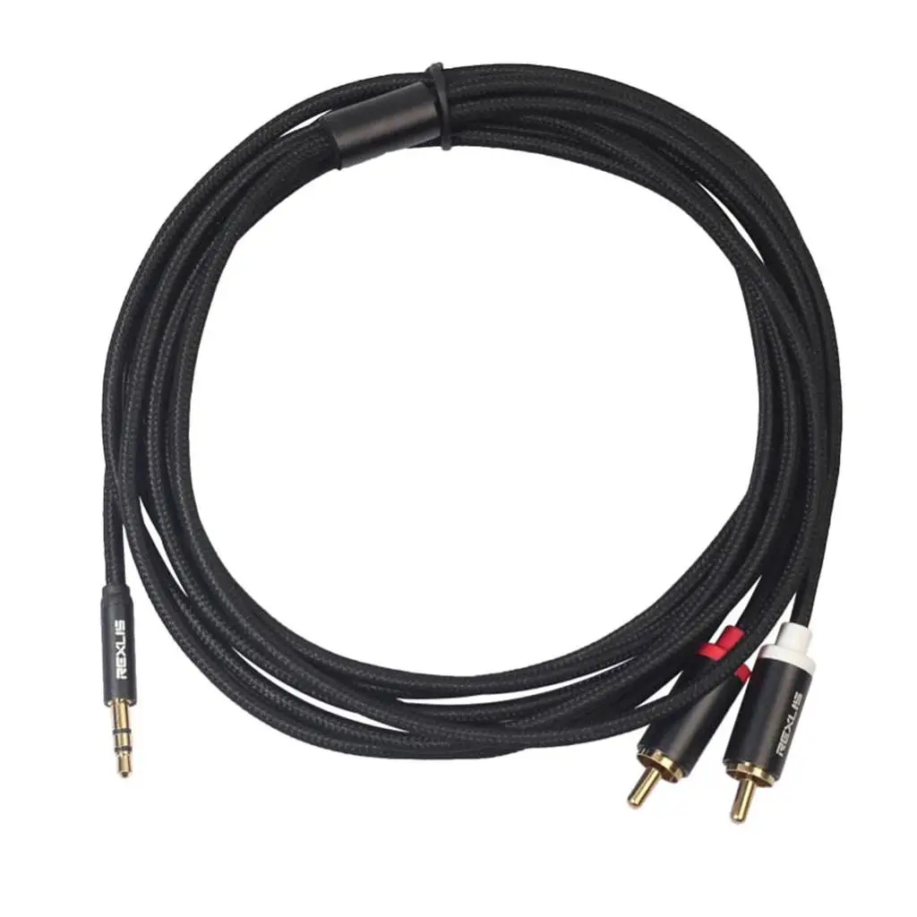 

Durable plug Braid 3.5mm to 2pcs RCA Y Splitter Audio Cable Wire