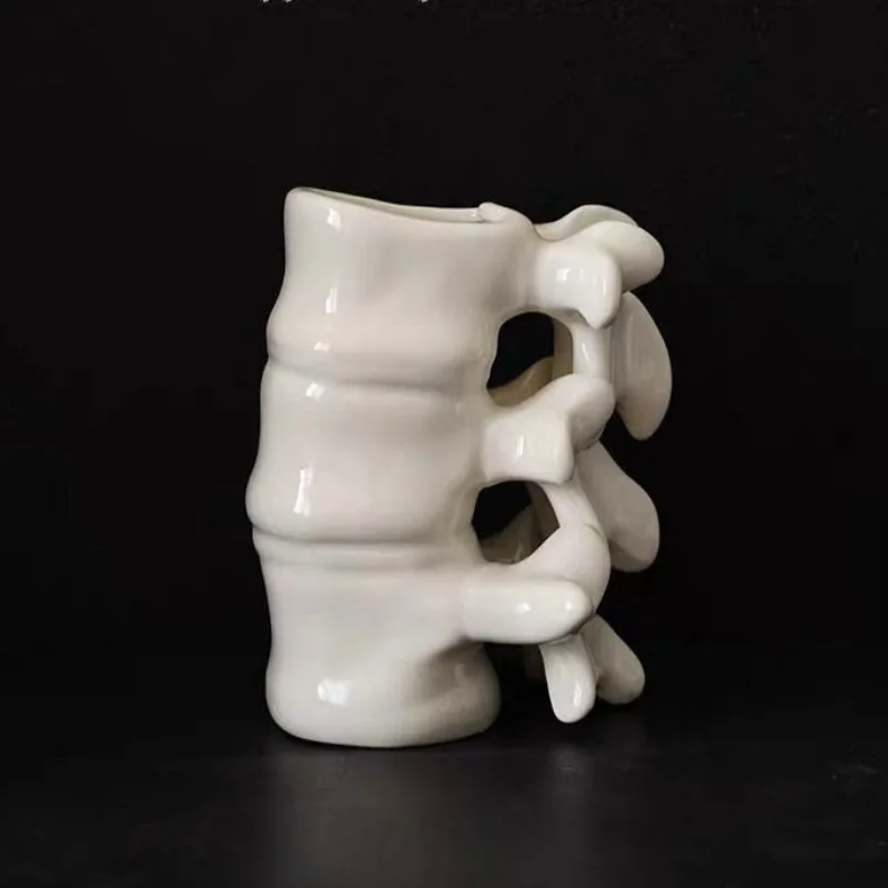 Фото Creative Ceramic Spine Coffee Cup Water Cup Bone Vase Pen Holder Subtle Flaws Nordic Style Gift Personalized Decoration Ornament №3