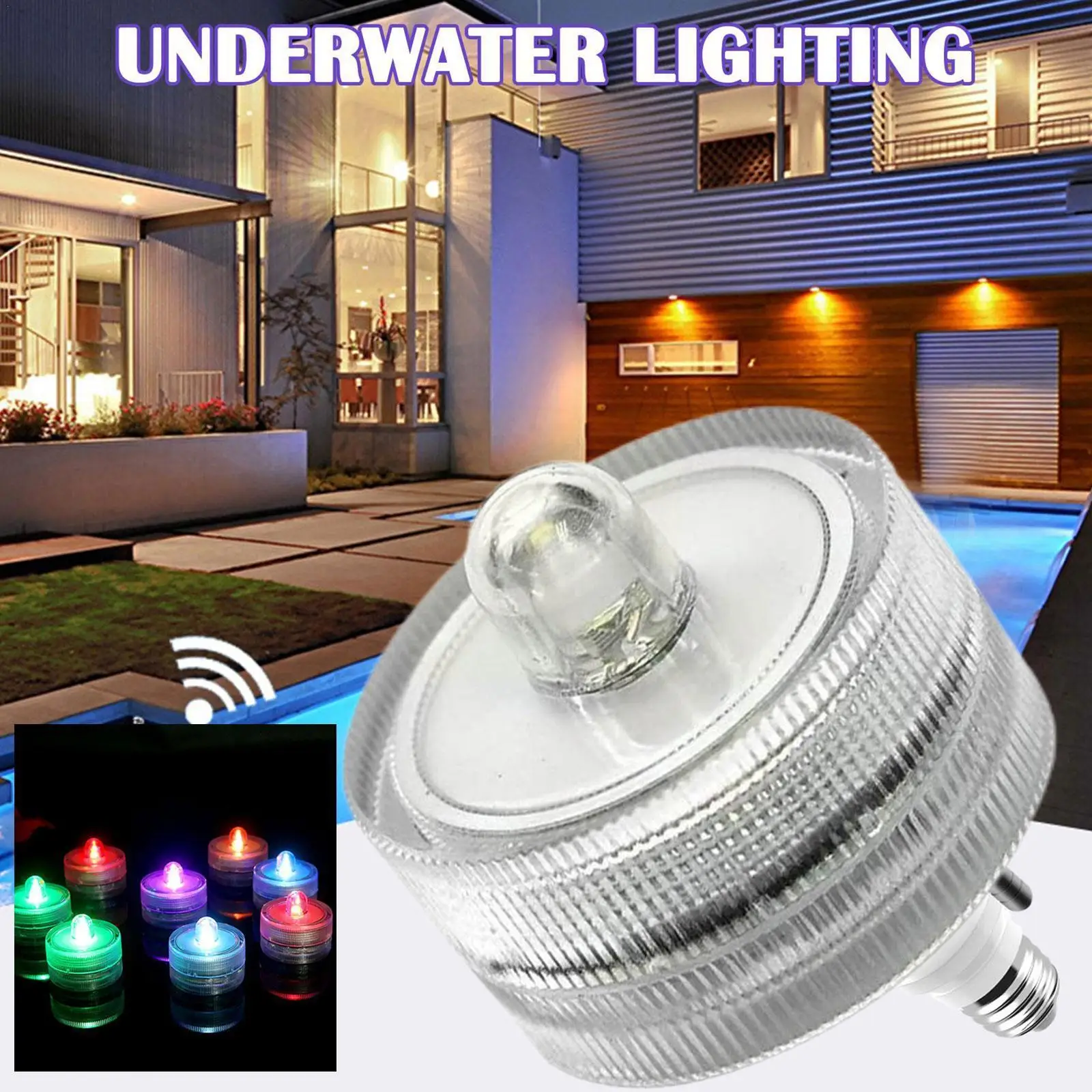

12pcs/lot Waterproof Submersible Mini LED Lights Tea Light Underwater LED Candle Lamp For Aquarium Wedding Party Vase Decor Z4S4