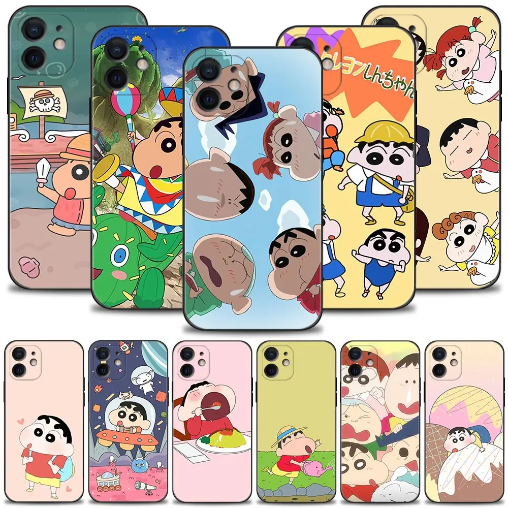 

Phone Case For Apple iPhone 13 11 12 Pro XS Max XR X 8 7 6 6s Plus SE 13mini 12mini 5 5s Silicone Cover Cartoon Crayon Shinchan