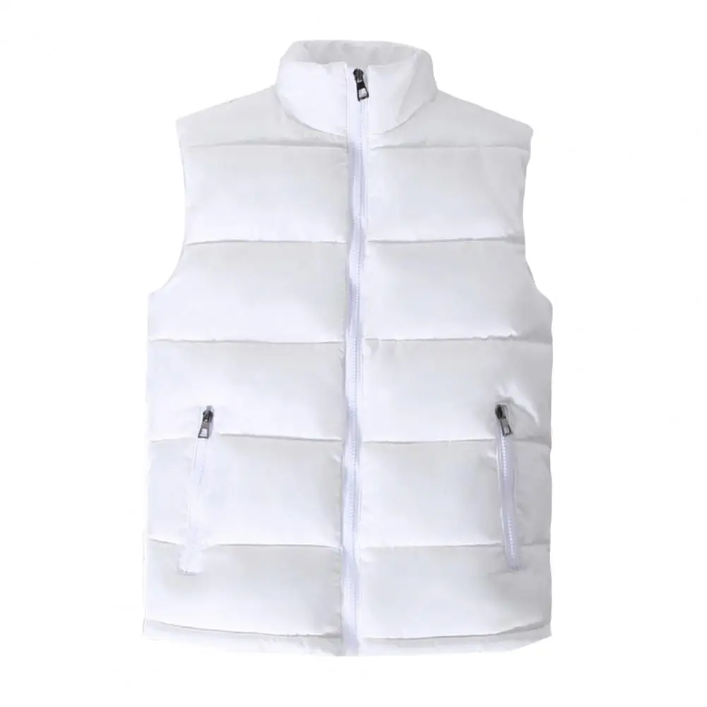 Stylish Vest Coat Male Sleeveless Jacket Solid  Color Washable Slim Fit Vest  Zipper