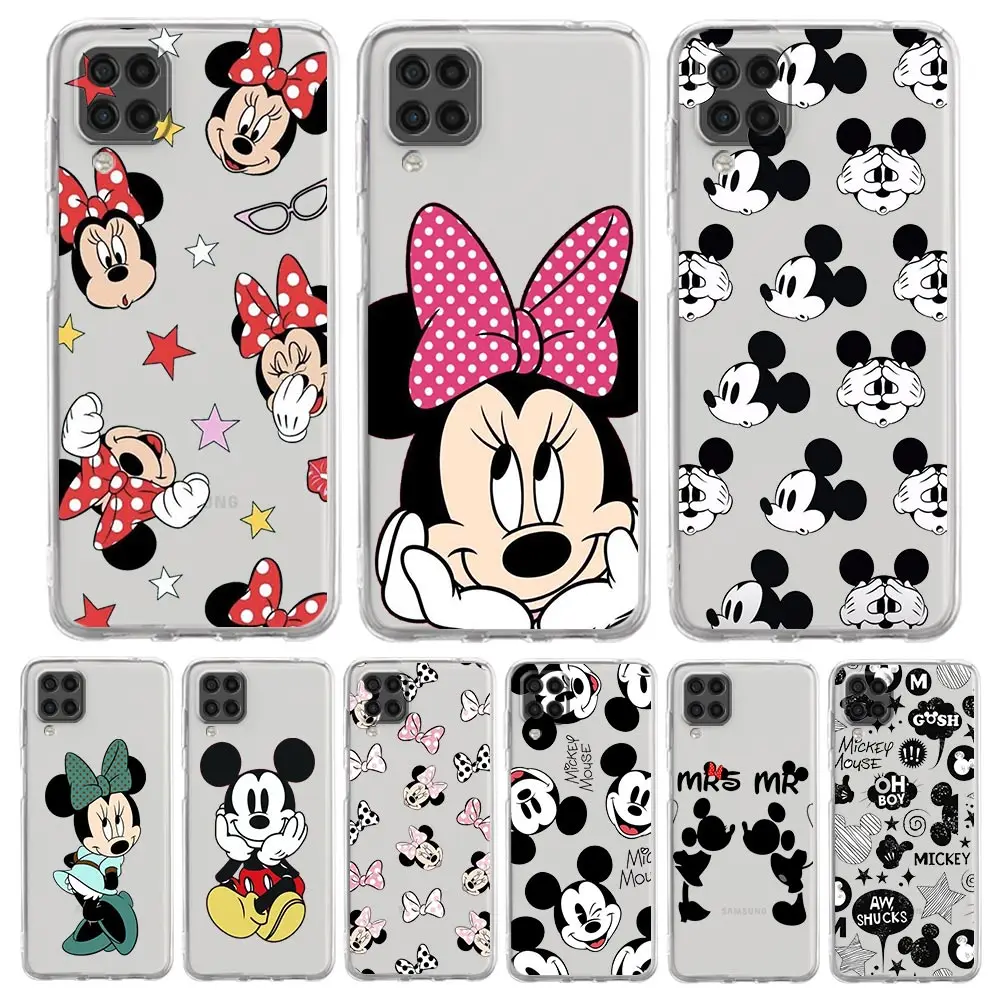 

Милый мультяшный чехол для телефона с Микки и Минни для Samsung Galaxy A51, A71, A41, A31, A21S, A11, A01, A03S, A12, A32, A52, A53, A13, строительный силиконовый чехол