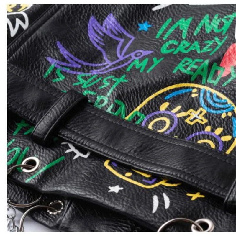 Fashion leather jackets women's personality plus size summer motorcycle yarn woven mid-sleeve slim short coats black fashion