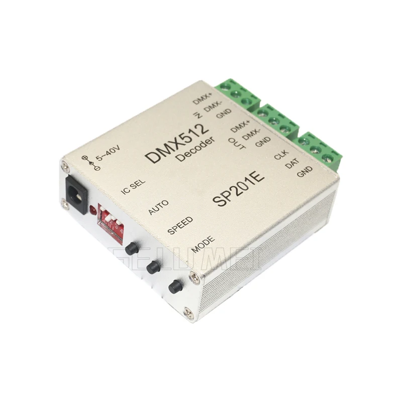 

Декодер SP201E DMX512 светодиодный, контроллер поддерживает почти все типы фотоэлементов RGB 2811 2812 6803 APA102 Tape