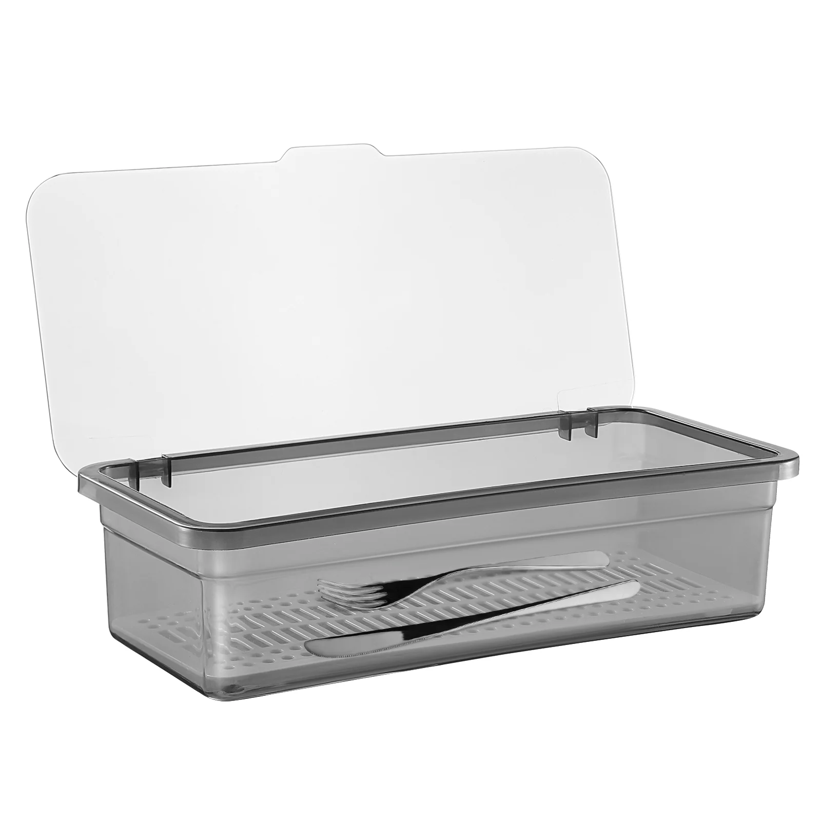 

Silverware Holder Lid Containers Lids Cutlery Storage Box Plastic Chopsticks Bin Drawers Camping Tray Organizer