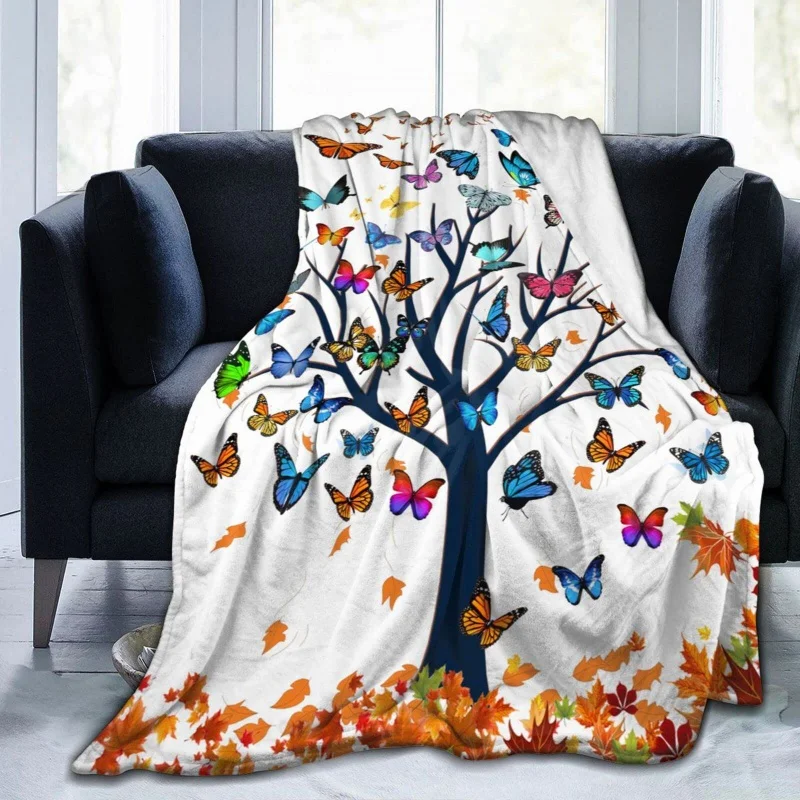 

Butterfly Blanket Soft Lightweight Flannel Cartoon Throw Blankets Bedding for Bed Sofa Couch Chair Travel Bedroom Decor Gifts