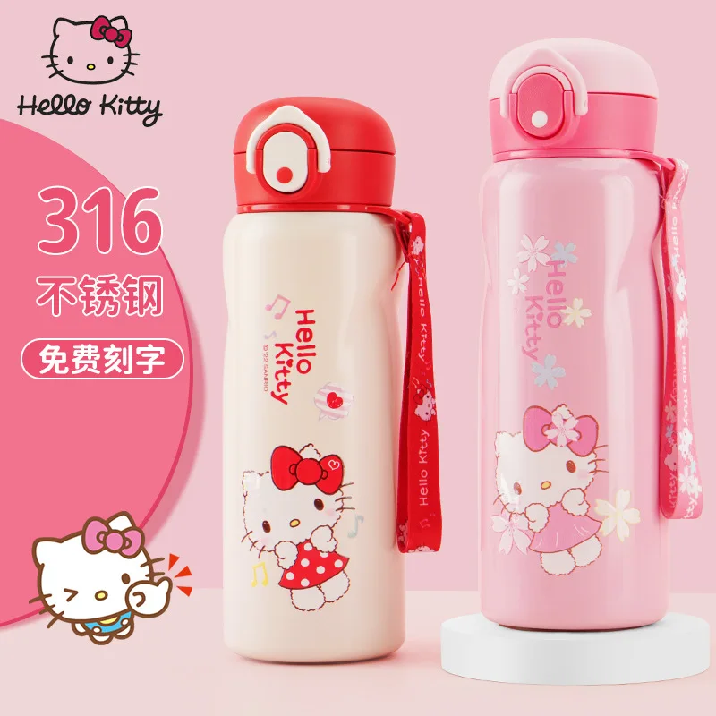 

Мультяшная изоляционная чашка Hello Kitty Girl, 480 мл, милая аниме чашка Sanrio 316, милая детская портативная кружка для напитков