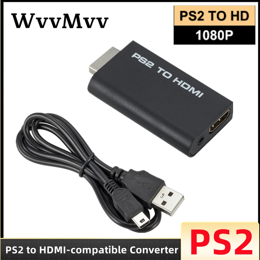 

PS2 To HDMI-compatible Converter Full HD 1080P Video Conversion Transmission Interface Adapter Game Console to HD TV Projector