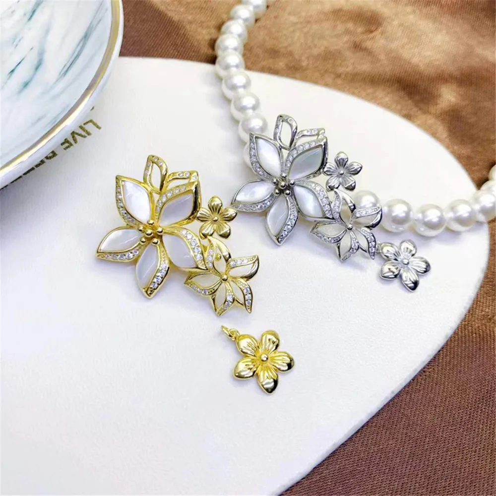 

Застежка из серебра 925 пробы с фианитом, фурнитура «сделай сам» для изготовления бижутерии, аксессуары для серебра/золота, металлические застежки