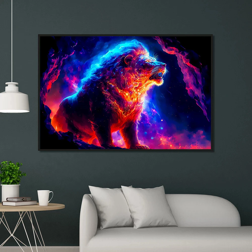 

Abstract Fantasy Powerful Lion Tiger Cool Print Poster Canvas Painting Hd Modern Wall Art Picture Living Room Bedroom Home Decor