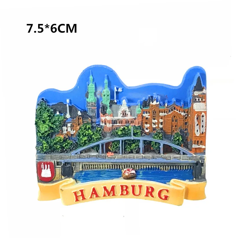 

Germany BremenFrankfurtHamburg Berlin Fridge Magnets Tourist Souvenir 3d Resin Magnetic Refrigerator Paste Home Decoration Gifts