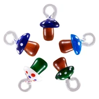 5pcs handmade lampwork pendants mixed color mushrooms glass charms for earring keychain necklace pendant jewelry findings making