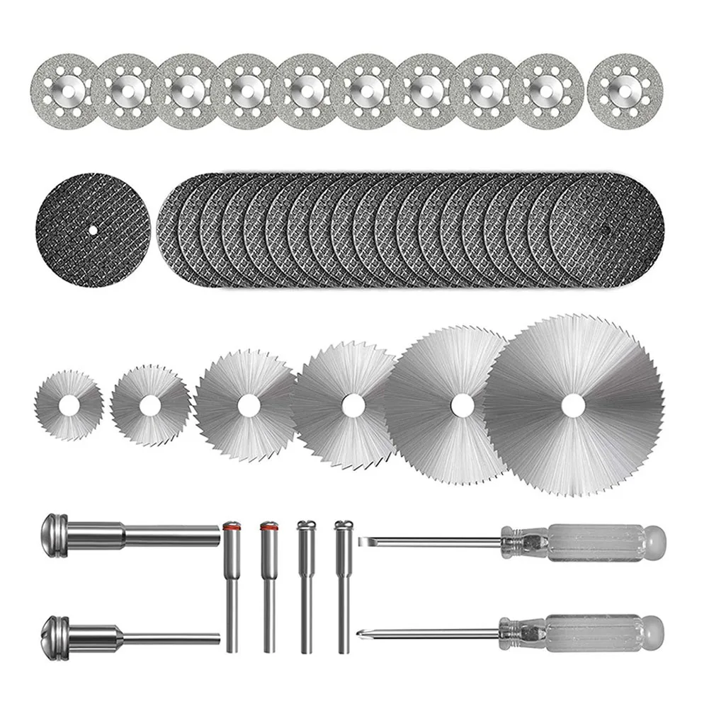 

44pc Diamond Cutting Disc HSS Circular Saw Blade Connecting Rod Screwdriver For Cutting Metal Glass Rotary Tool Accessories